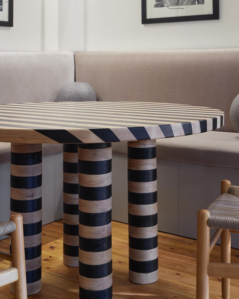 Striped Rounded Dining Table