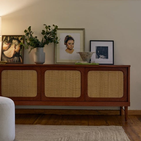 Mid-century cané sideboard