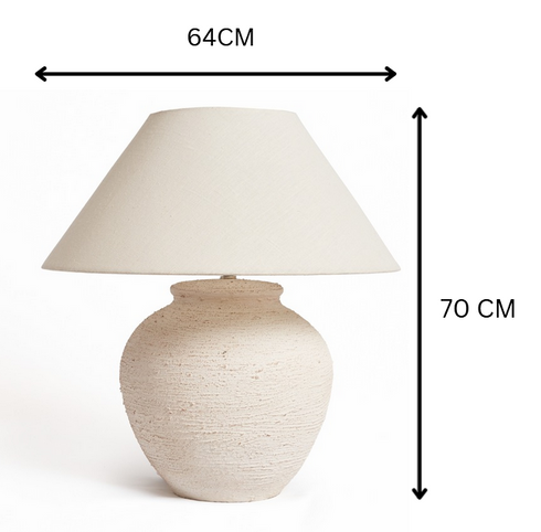 Large Sun Table Lamp - Etched Off white