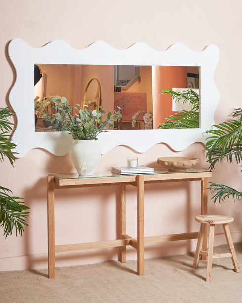 Cane and Oak Console