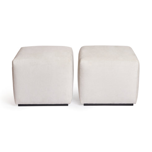 Pair of cube poufs
