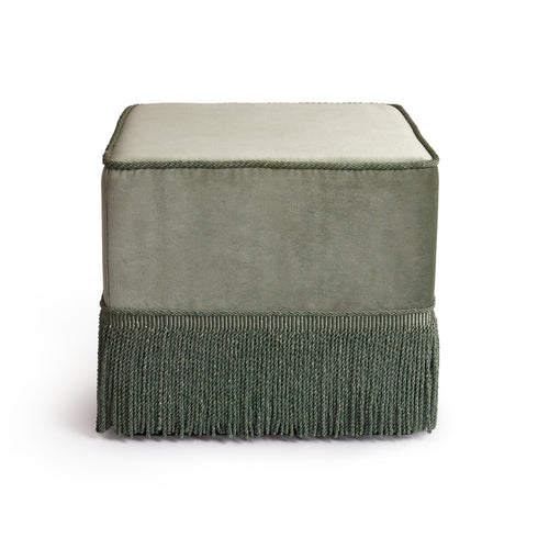 Fringe Cube Pouf