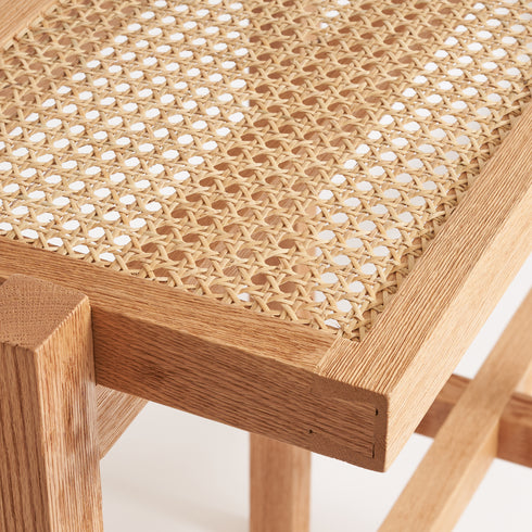 Cane and Oak Console