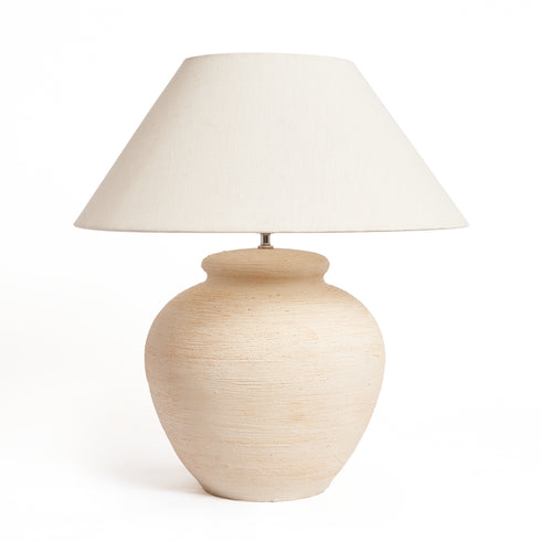Large Sun Table Lamp - Etched Off white