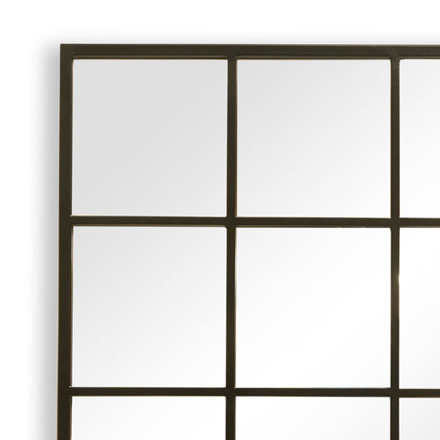 Black windowpane mirror