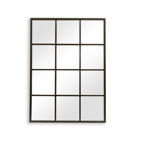 Black windowpane mirror