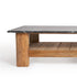 Marble and rustic wood coffee table