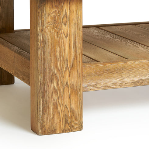 Marble and rustic wood coffee table