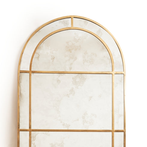 Antiqued Windowpane Mirror