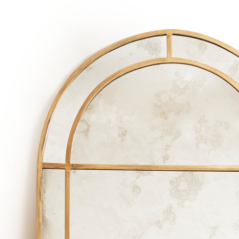 Antiqued Windowpane Mirror