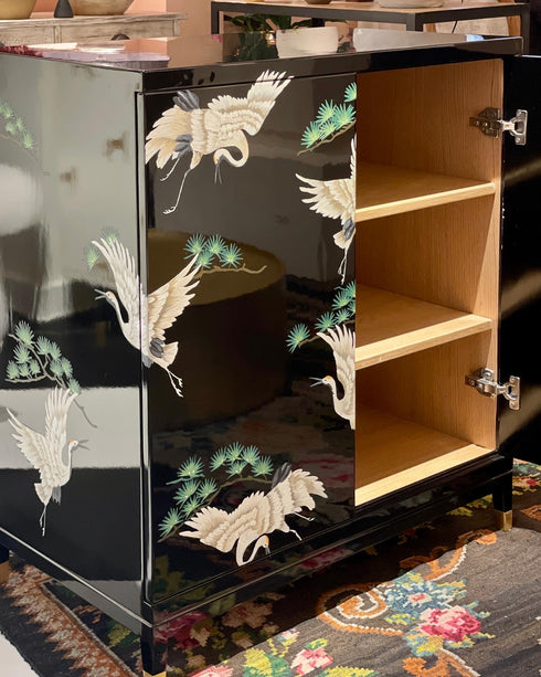 Hand Painted Birds Cabinet