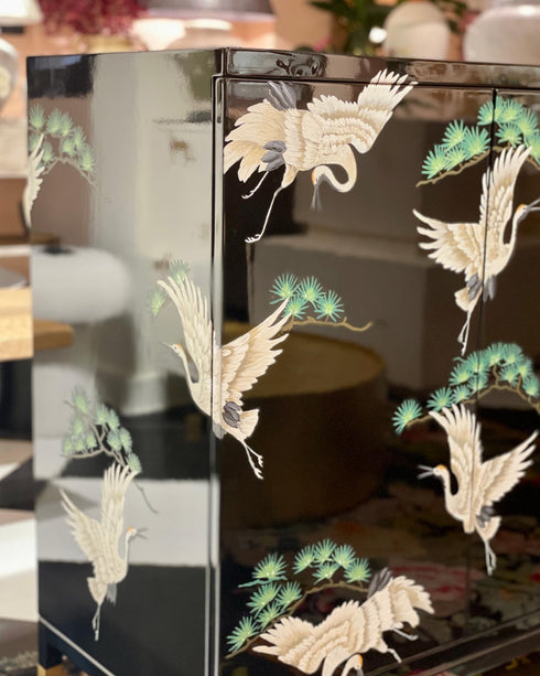 Hand Painted Birds Cabinet