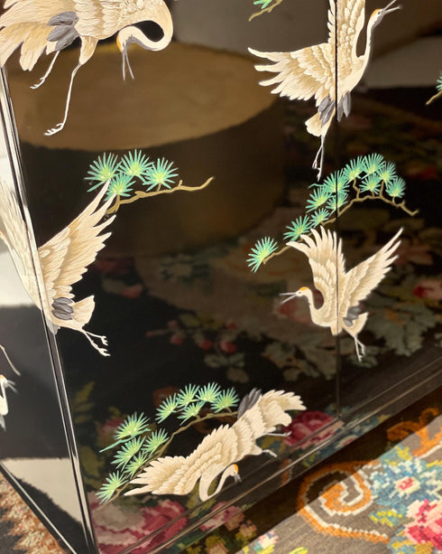 Hand Painted Birds Cabinet