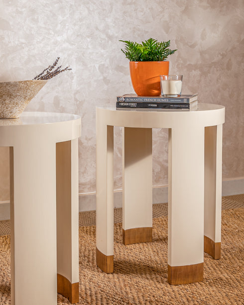 Cream Side Table