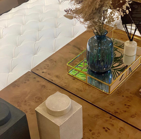 Pair of Burl Veneer Coffee Tables