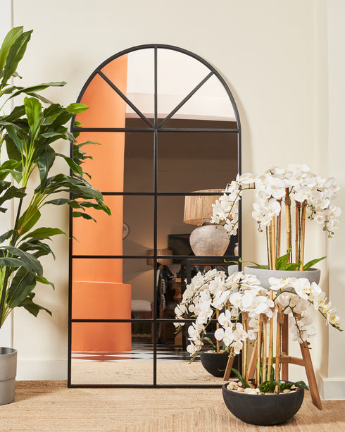 Black Windowpane Mirror