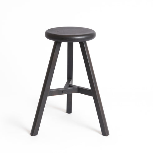 Teak Stool - Black