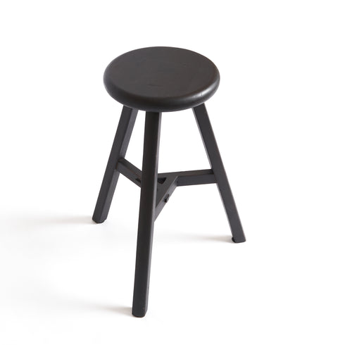 Teak Stool - Black