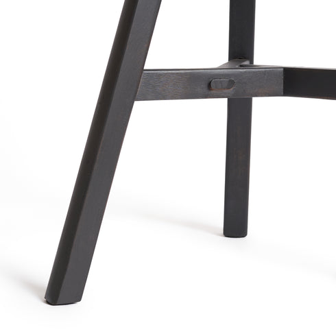 Teak Stool - Black
