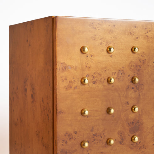 Studded burl cabinet