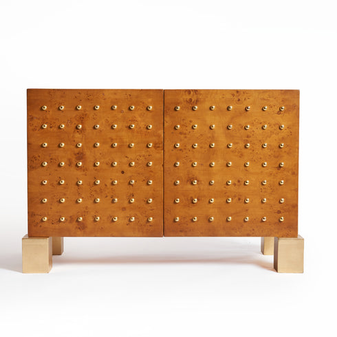 Studded burl cabinet