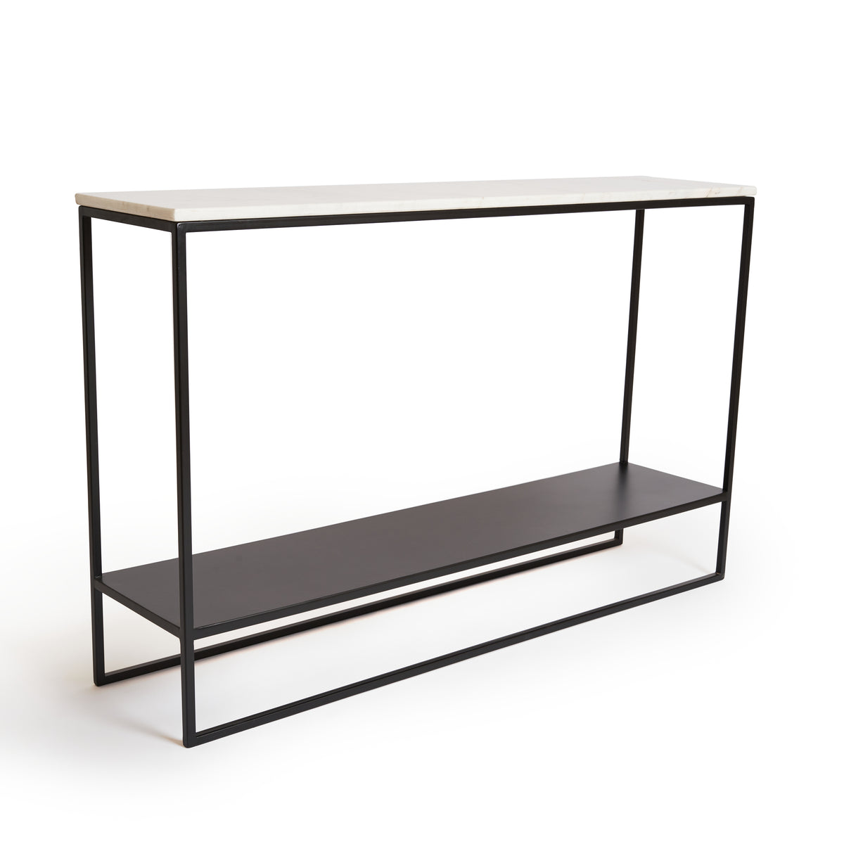 Black Metal Console with marble top – The Spring Project